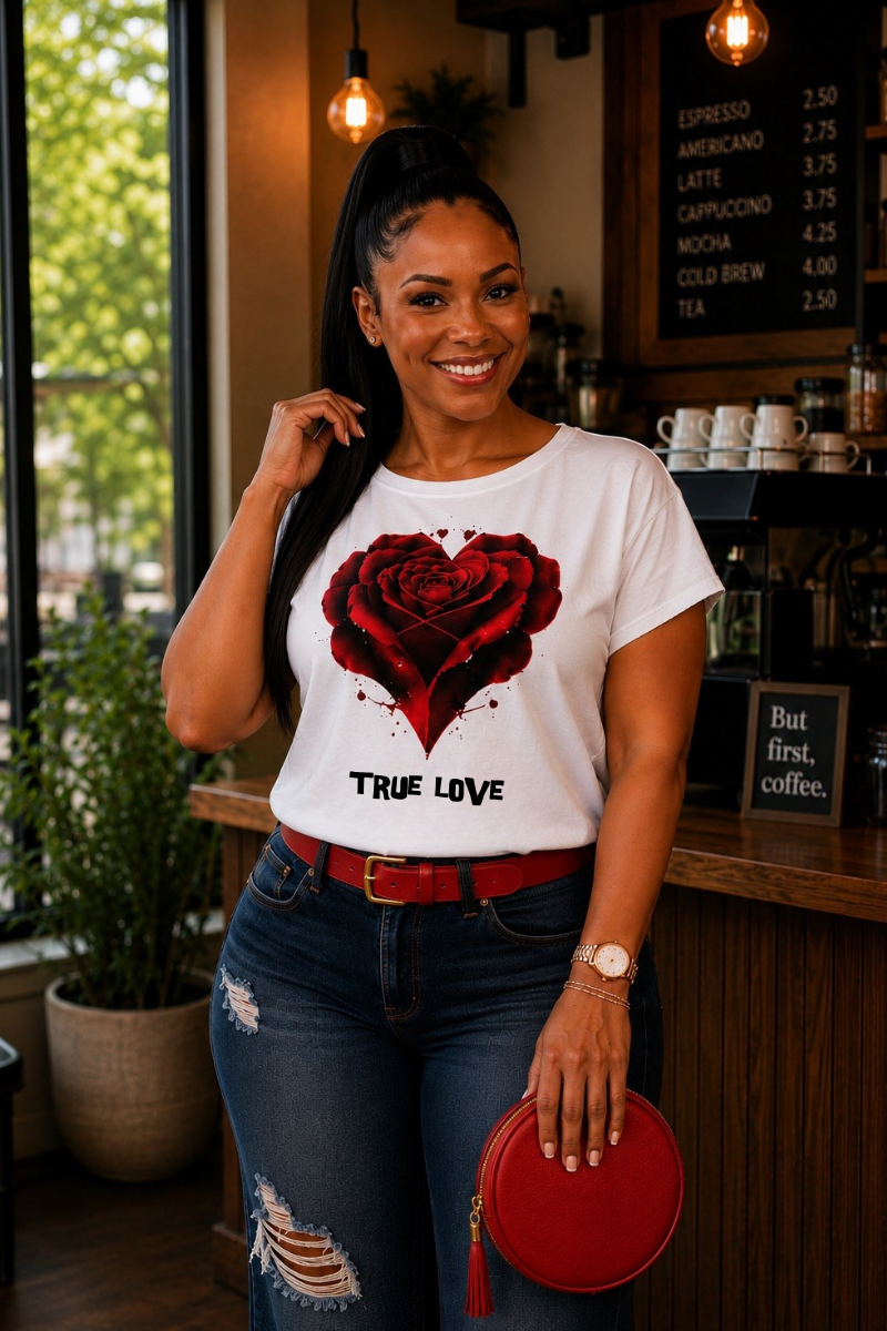 True Love Rose Heart T-Shirt