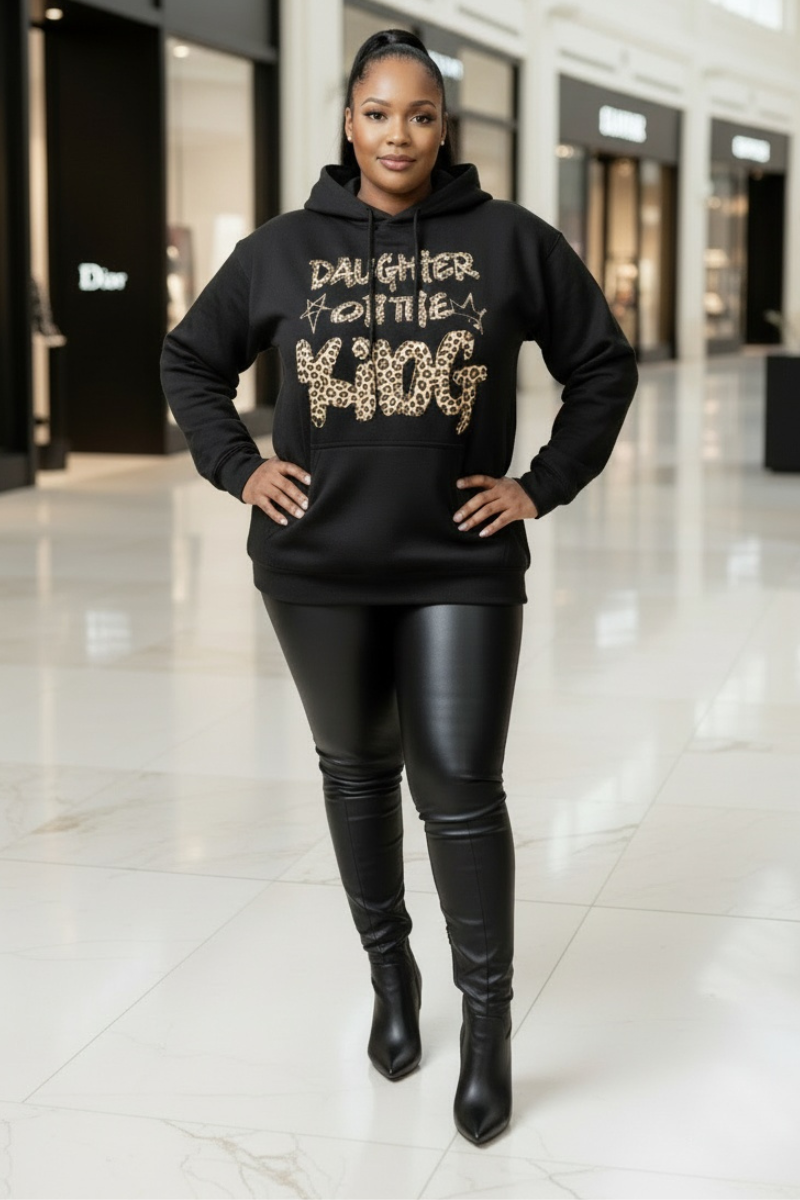 DAUGHTER OF THE KING – TBs' Leopard Edition Hoodie (Black)