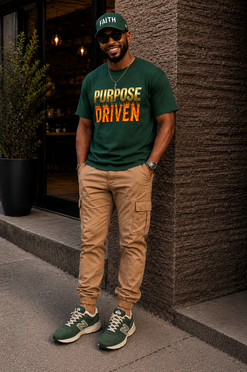 PURPOSE DRIVEN HUNTER GREEN TEE