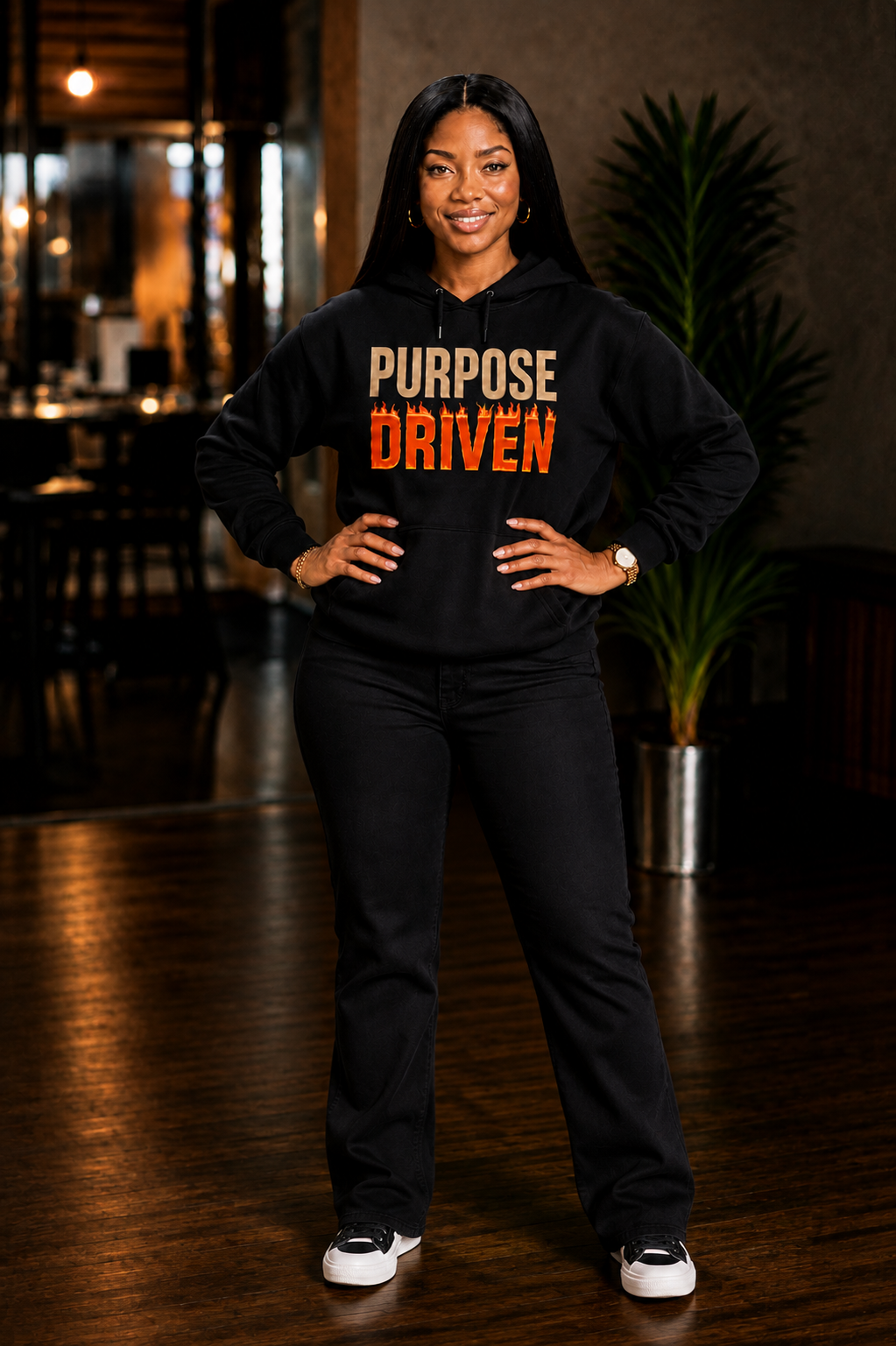 PURPOSE DRIVEN BLACK HOODIE