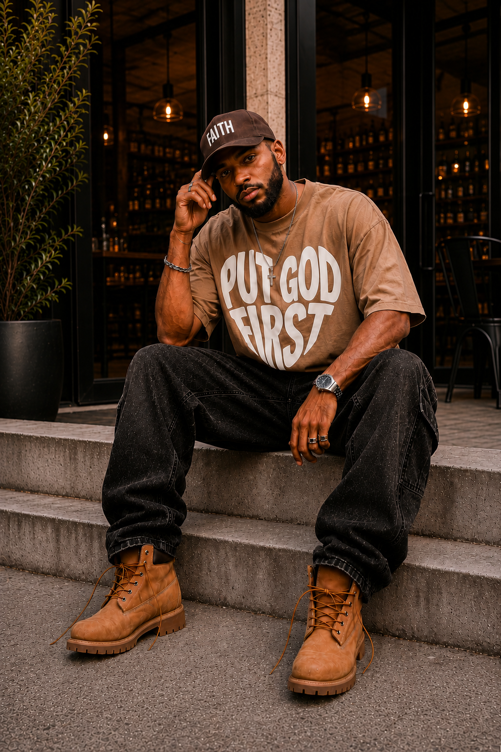 PUT GOD 1ST OVERSIZED TEE
