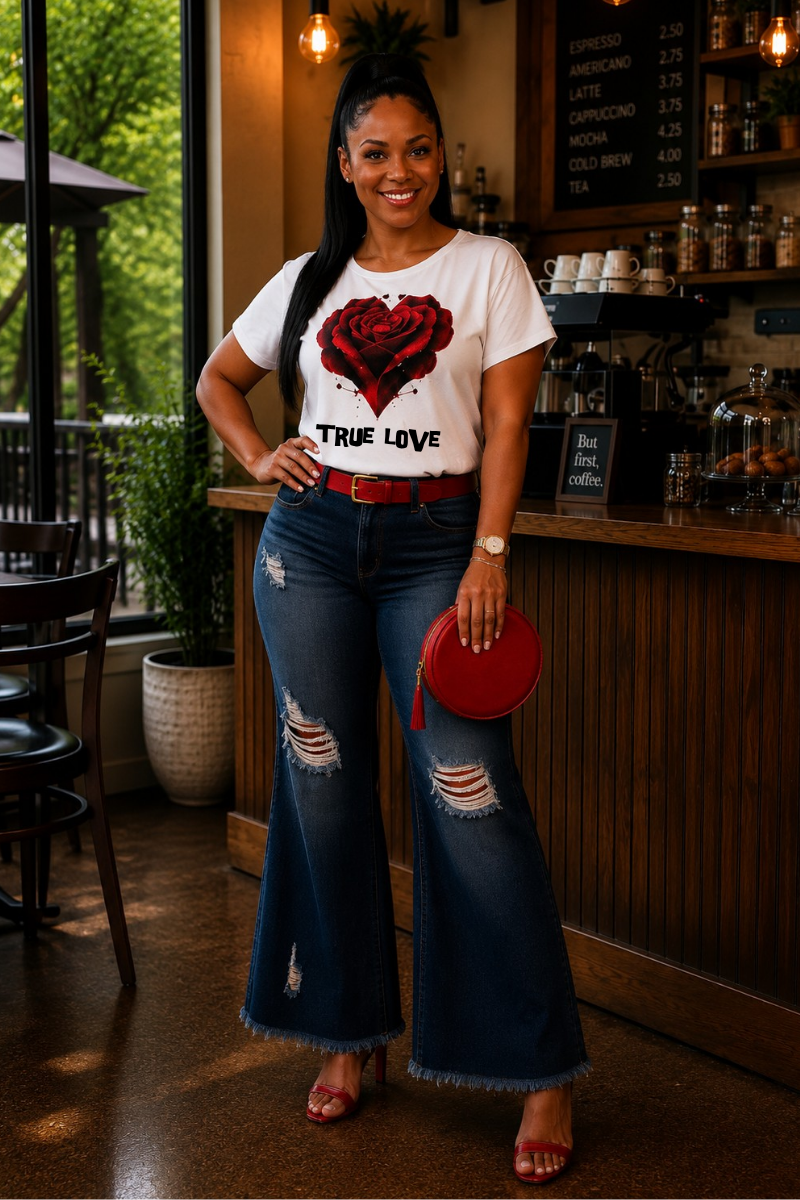 True Love Rose Heart T-Shirt