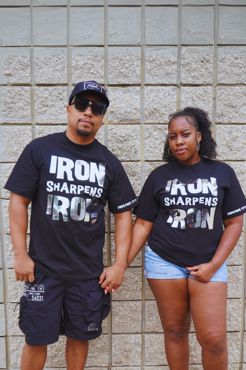 IRON SHARPENS IRON T-SHIRT  (PROVERBS 27:17)
