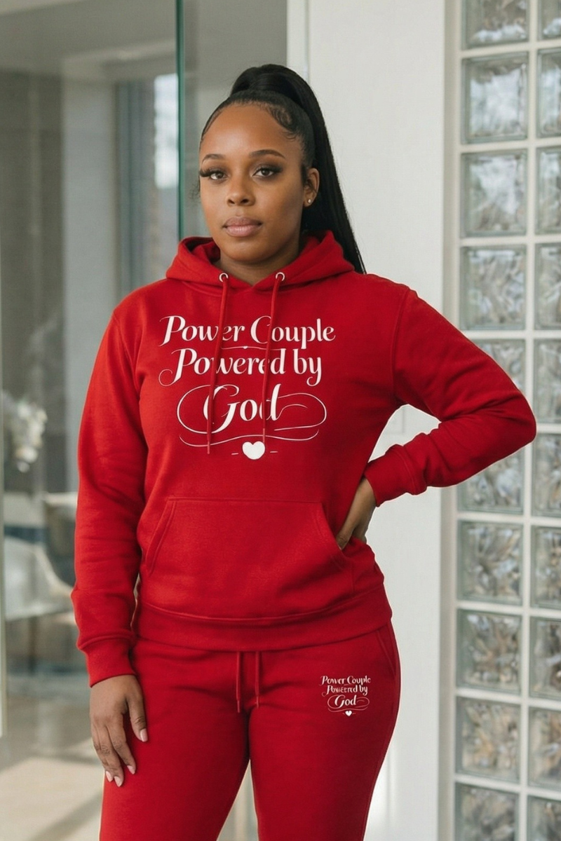 POWER COUPLE  SWEATSUIT (Red)