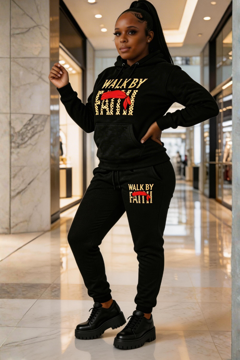 WALK BY FAITH SWEATSUIT - BLACK EDITION