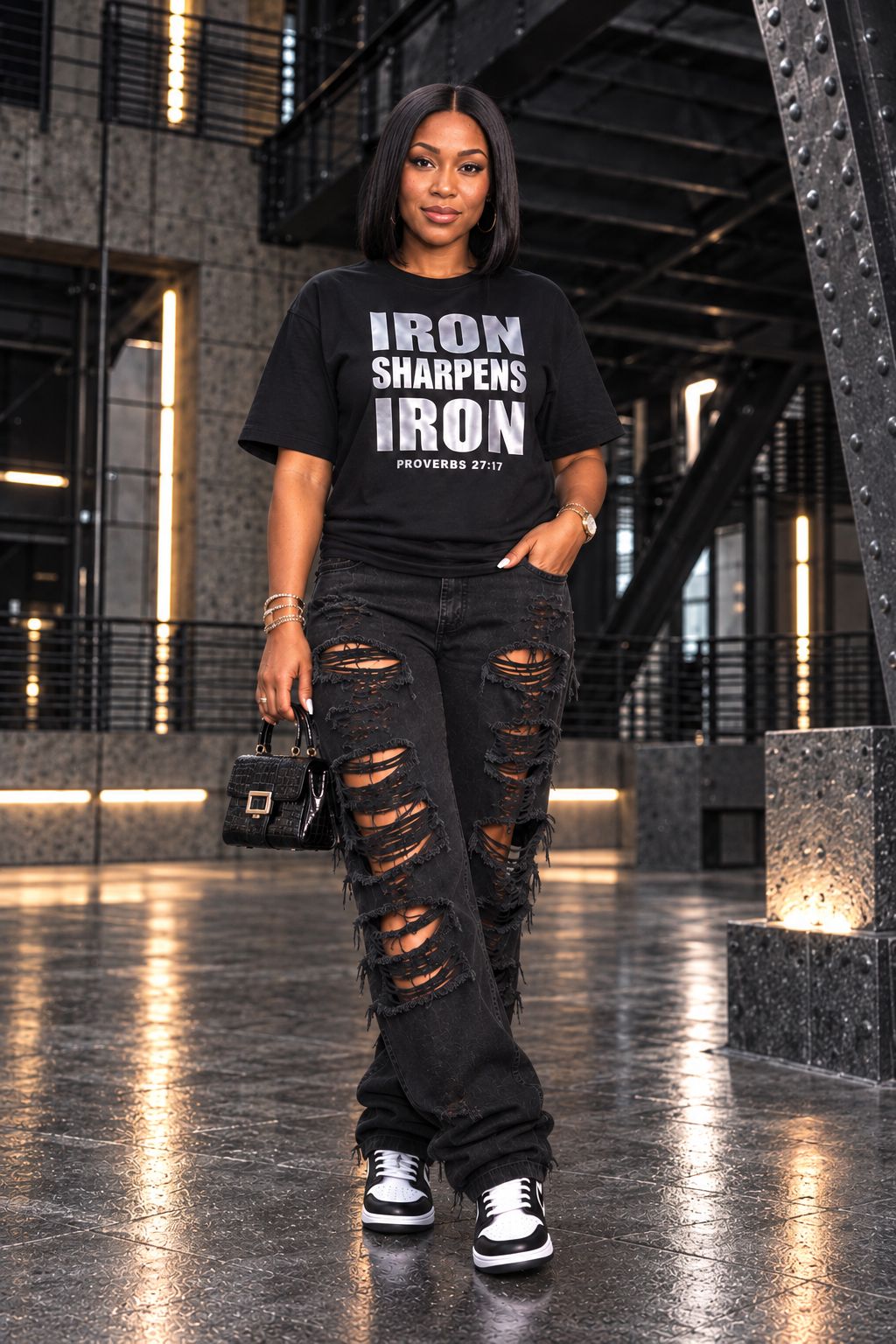IRON SHARPENS IRON T-SHIRT  (PROVERBS 27:17)