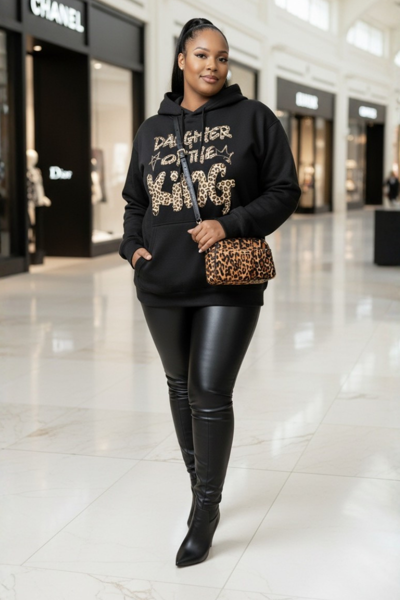 DAUGHTER OF THE KING – TBs' Leopard Edition Hoodie (Black)