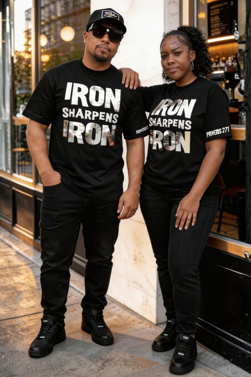 IRON SHARPENS IRON T-SHIRT  (PROVERBS 27:17)