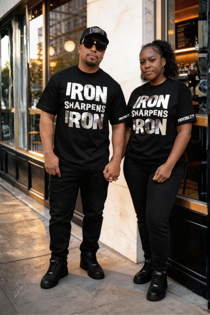 IRON SHARPENS IRON T-SHIRT  (PROVERBS 27:17)