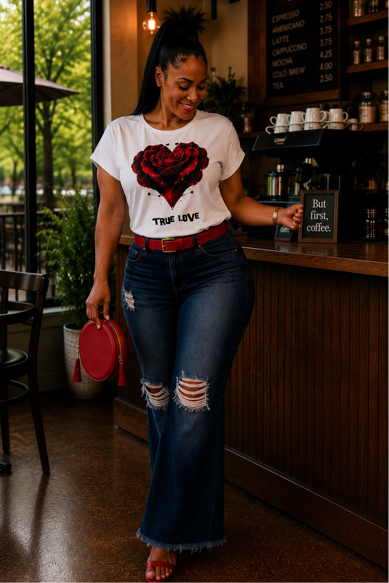 True Love Rose Heart T-Shirt