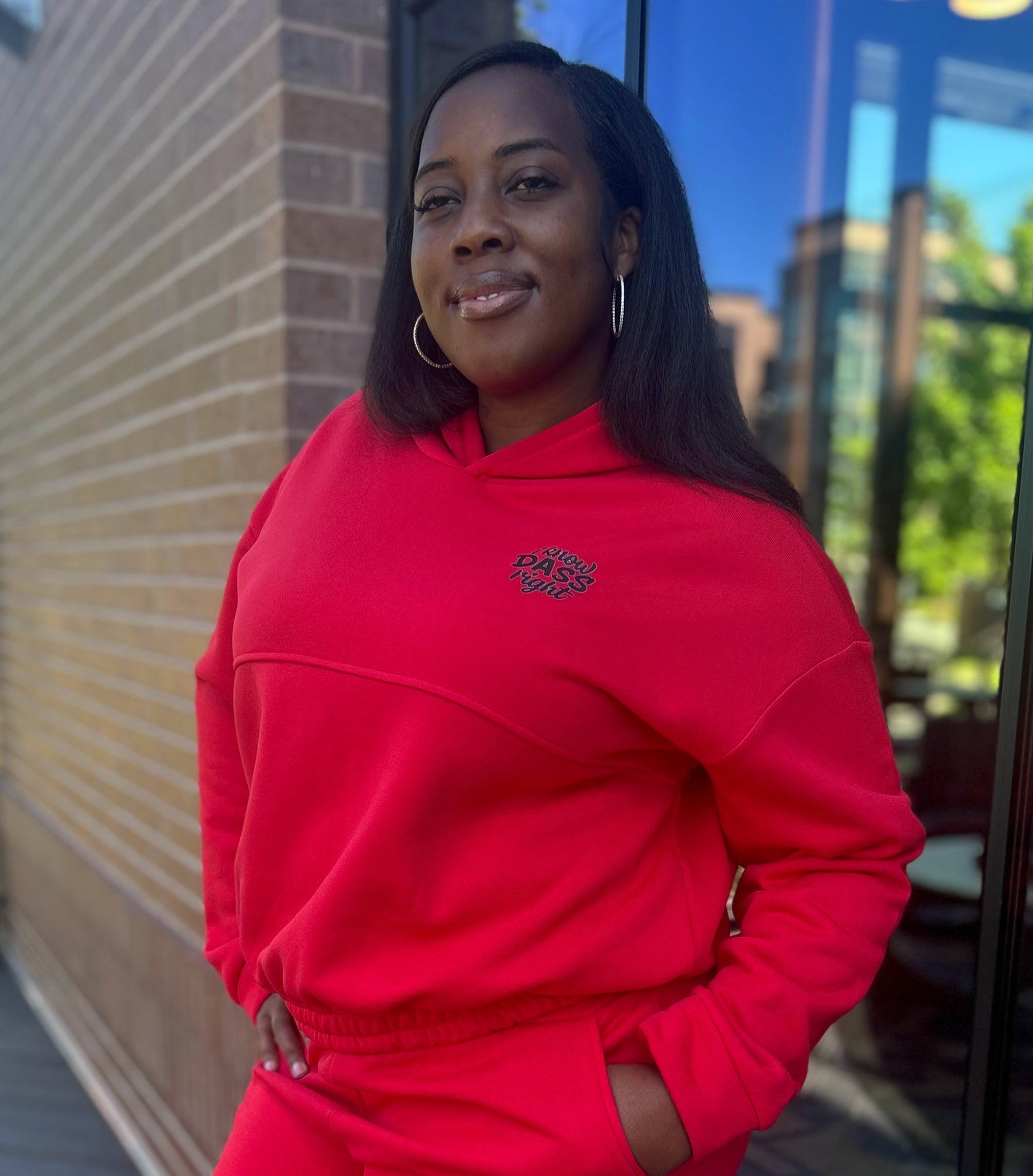 I KNOW DASS RIGHT RED HOODED SWEATSUIT
