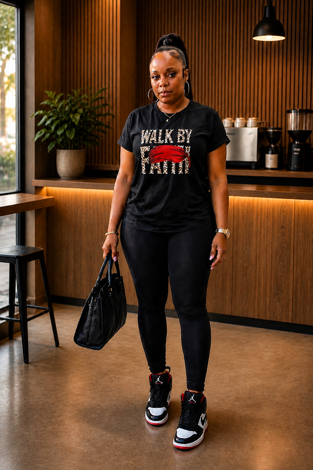 WBF LEOPARD BLACK T-SHIRT
