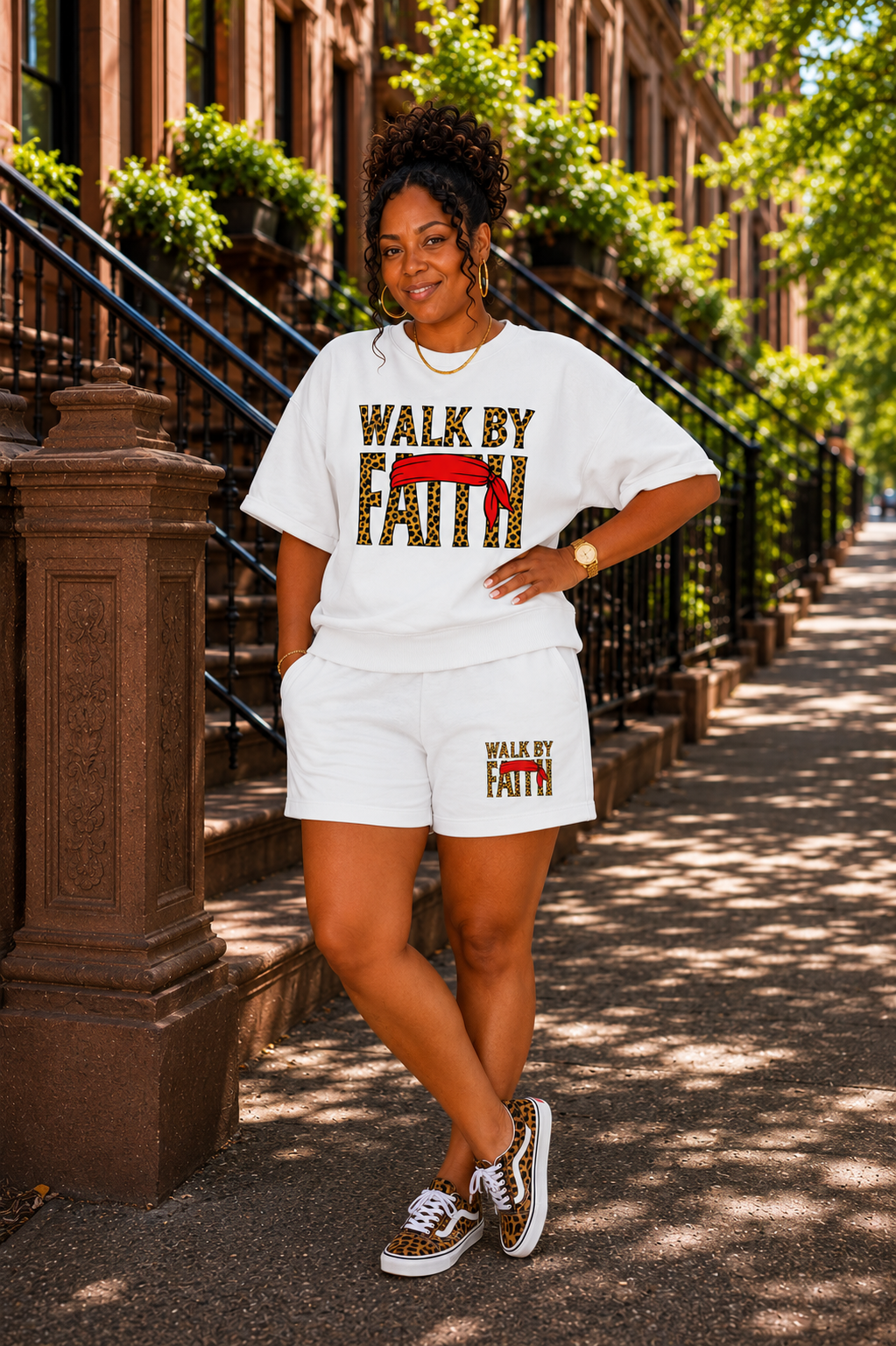 WALK BY FAITH SHORT SET- LEOPARD EDITION